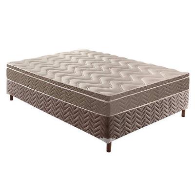 Cama Box Casal: Colchão Espuma D33 Paropas /ep Confort Ultra Firme + Base Crc Rústico Brown(138x188)