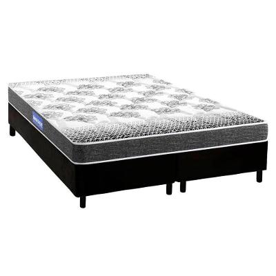 Cama Box Queen: Colchão Espuma Probel Guarda Costas Resistente + Base CRC Courano Black(158x198)