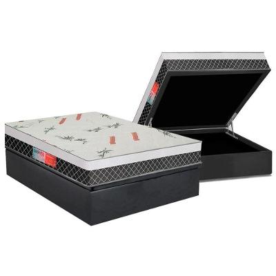 Cama Box Baú Casal: Colchão Ortopédico Plumatex Falcon Ultra Firme + Base CRC Suede Gray(138x188)