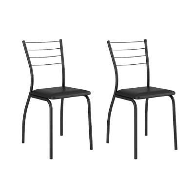 Kit 2 Cadeiras Sala Jantar 1700 2 Un Preto/Courano Preto - Carraro