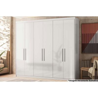 Guarda Roupa Casal 6 Portas 2 Gavetas 3 Prateleiras Venice Branco - Demóbile