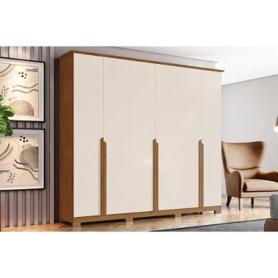 Guarda Roupa 6 Portas e 6 Gavetas Andréas Nature/Off White - Henn