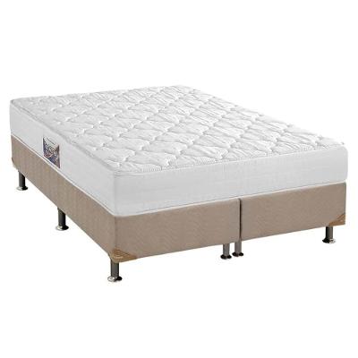 Cama Box King: Colchão Espuma D45 Herval Top + Box Suede Bege(193x203)