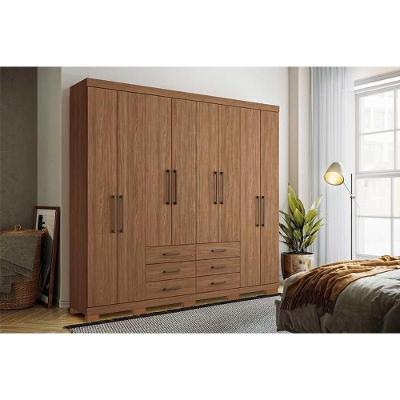 Guarda Roupa 8 Portas e 6 Gavetas c/ Pés Master 8.6 Jatoba - Santos Andirá