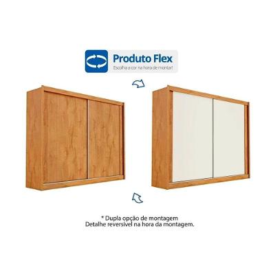 Guarda Roupa Casal 2 Portas de Correr e 4 Gavetas Creta Peroba/Off White/Peroba - Europa