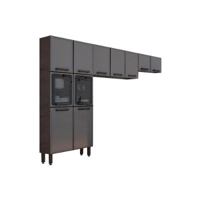 Cozinha Modulada Bertolini Estilo  3 Peças (2 Armários + 1 Paneleiro) CPT92 Cinza/Grafite