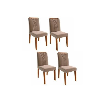 Kit 4 Cadeiras Sala Jantar Nicole  4 Un Savana/Suede Joli - Cimol