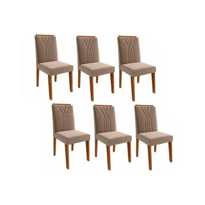 Kit 6 Cadeiras Sala Jantar Nicole  6 Un Savana/Suede Joli - Cimol