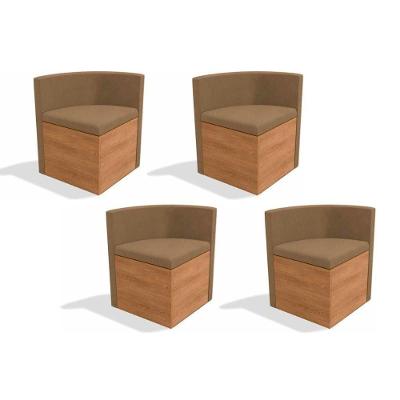Cadeira Sala de Jantar 4CAD800 Kit 4 Un Nogal/Suede Caramelo - Kappesberg