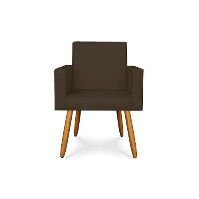 Poltrona Couro Couríno P/Salão Balaqui Decor courino Marrom