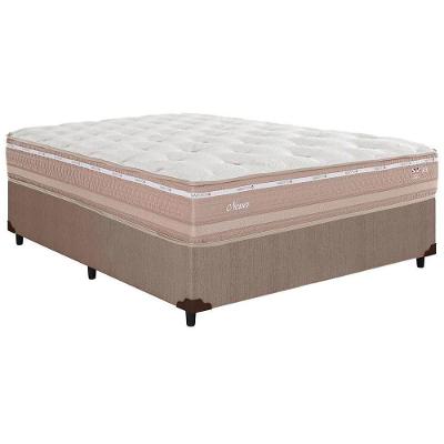 Cama Box Casal: Colchão Molas Herval Maxspring Nesser + Base CRC Courano Clean(138x188)