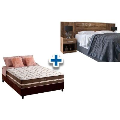 Cama Box Casal CRC + Colchão Molas Classic + Cabeceira Plus Demolição
