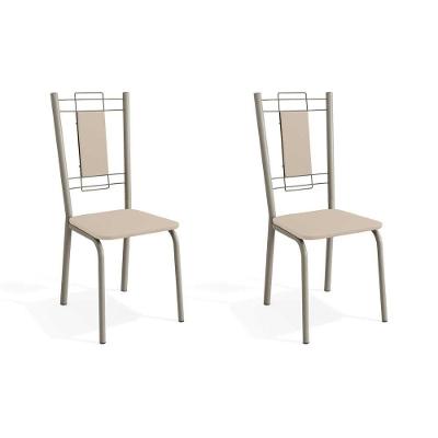 Kit 2 Cadeiras Sala Jantar Florença 2C005NK  2 Un Níquel/Courano Nude - Kappesberg