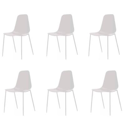 Kit 6 Cadeiras Miami Abi Fratini Polipropileno Nude Base Em Aço Com Pintura Epóxi Nude