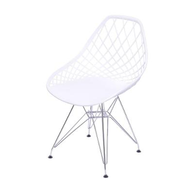 Cadeira Kaila Polipropileno Branca Base Metal Cromado