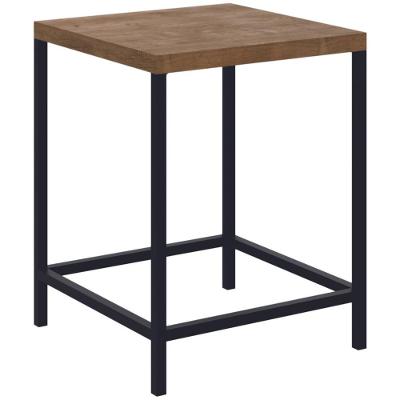 Banqueta Baixa Industrial Steel Quadra Artesano 45 Cm (altura) Mdp Vermont Estrutura Aço Preto Fosco