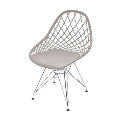 Cadeira Kaila Polipropileno Fendi Base Metal Cromado