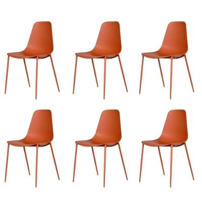 Kit 6 Cadeiras Abi Fratini Polipropileno Terracota Base Em Aço Com Pintura Epóxi Terracota
