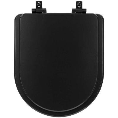 Assento Sanitário Mdf Soft Close Link/Lk Preto Fosco Para Vaso Deca Com Ferragem Preta