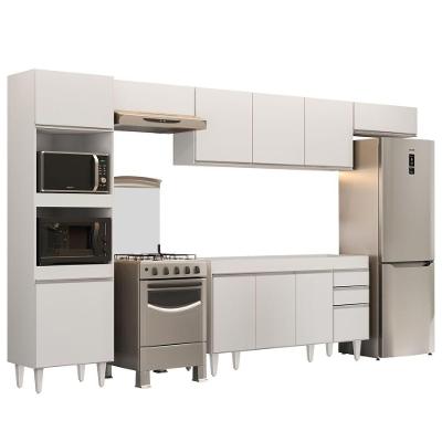 Armário De Cozinha Modulada 5 Peças Cp13 Balcão Sem Tampo Branco - Lumil