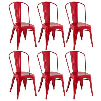 Kit 6 Cadeiras Vermelho