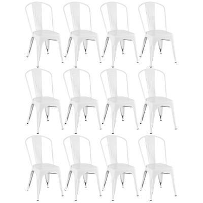Kit 12 Cadeiras Design Industrial Branco