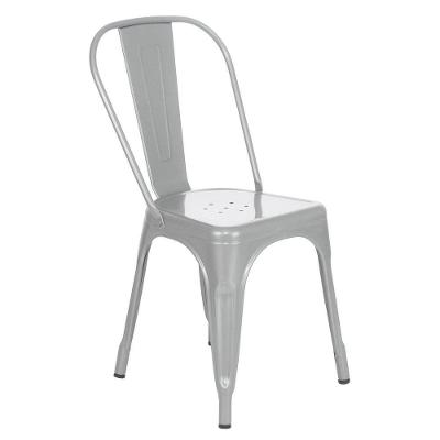 Kit 8 Cadeiras Iron Tolix Design Industrial Cozinha Bar Prata Prata