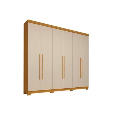 Guarda Roupa Casal Nubia 6 Portas e 4 Gavetas Nature/Off White - ACP