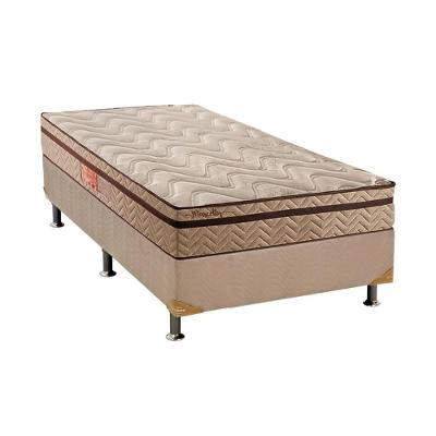 Cama Box Solteiro: Colchão Molas MasterPocket Ensacadas Paropas   Marcelly Ibiza + Base CRC Suede Clean(88x188)