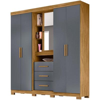 Guarda Roupa Casal 5 Portas 9070 Freijo Cinza Moval Freijo Cinza
