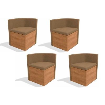 Kit 4 Cadeiras Sala Jantar 4CAD800  4 Un Freijó/Suede Caramelo - Kappesberg