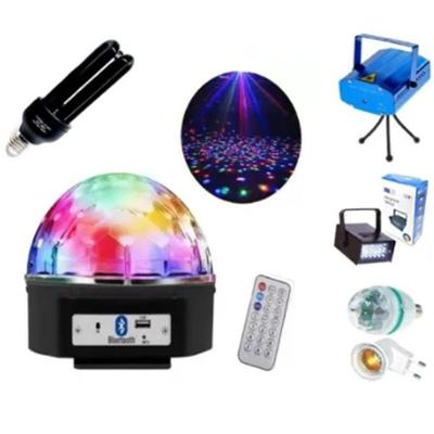 Kit Iluminação Globo Strobo Laser Festa Dj Jogo De Luz Flash