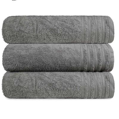 Kit 3 Toalha Gigante Banhão Fio Penteado 100% Algodão Twist - Chumbo
