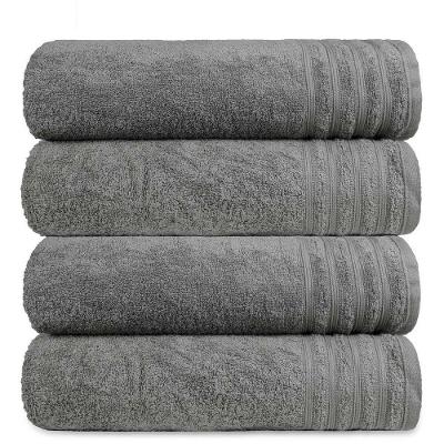 Kit 4 Toalha Gigante Banhão Fio Penteado 100% Algodão Twist - Chumbo