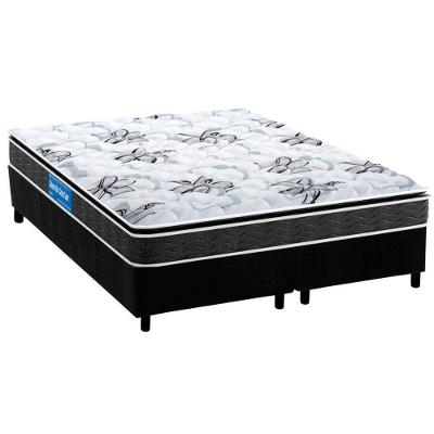 Cama Box Queen: Colchão Espuma D33 Probel Guarda Costas Premium Extra Firme + Base CRC Suede Black(158x198)