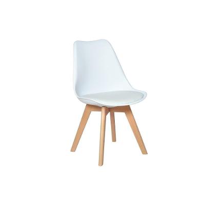 Kit Mesa Jantar Eiffel 80cm Preta + 02 Cadeiras Leda - Branca