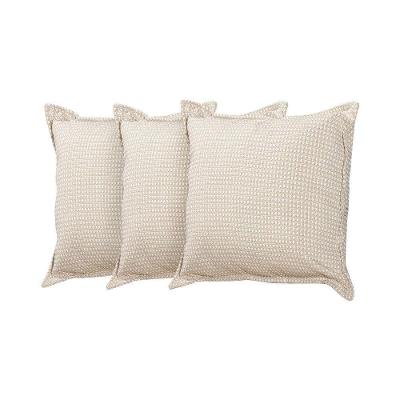 Kit 3 Almofadas Decorativas Bali Linho Estampado - Bege