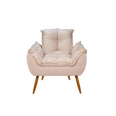 Cadeira Estofada Quarto Recepção Sala- Jl Decor bege