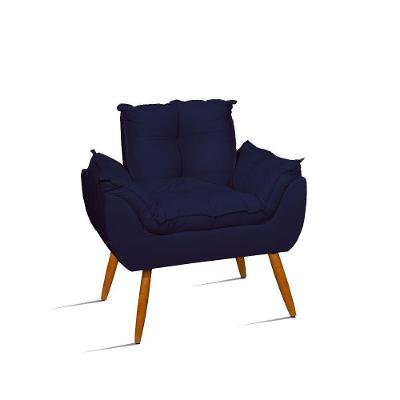 Poltrona Cadeira Decorativa Para Sala De Estar Jl Decor azul Marinho