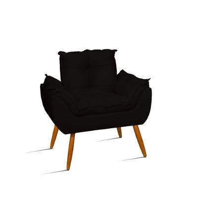 Poltrona Cadeira Decorativa Para Sala De Estar – Jl Decor Cor:preto