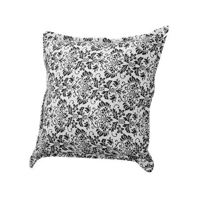 Almofada Decorativa Bali Linho Floral Branco E Preto - Branco