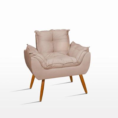 Poltrona Cadeira Decorativa Para Sala De Estar – Jl Decor Cor:bege