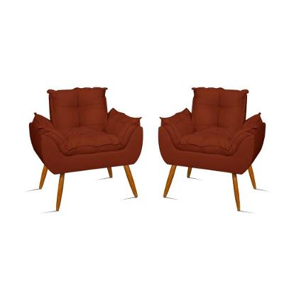 Kit 2 Poltronas Decorativas Opala De Luxo Cor:terracota