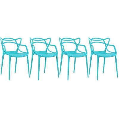 Kit - 4 X Cadeiras Masters Allegra - Azul Tiffany