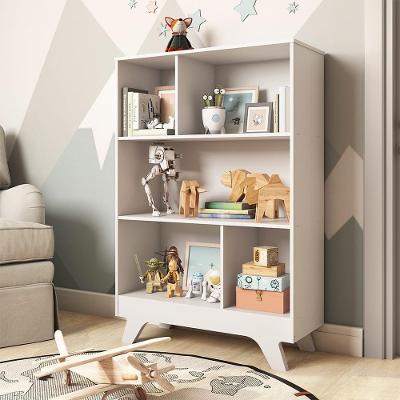Estante Infantil Com Nichos 100% Mdf Retrô Móveis Peroba Branco Brilho Branco Brilho