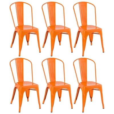Kit 6 Cadeiras Iron Tolix Laranja