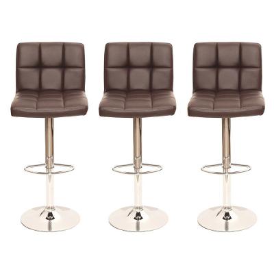 Kit 3 Banquetas Giratórias Gomos Marrom Marrom