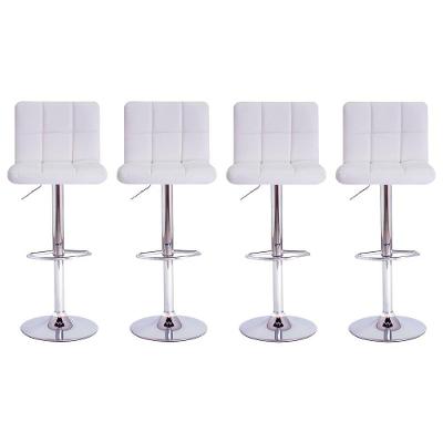 Kit 4 Banquetas Estofadas c/encosto p/Cozinha Gir.branca