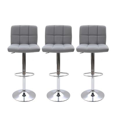 Kit 3 Banquetas Giratórias Gomos Cinza Cinza