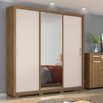 Guarda Roupa Casal 3 Portas 32230Pe Amêndoa Off White
